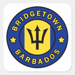 Pegatina Cuadrada Bridgetown Barbados