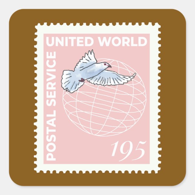 Pegatina Cuadrada Briefmarke -  (Anverso)