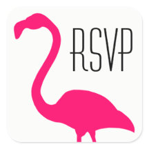 Bright Pink Flamingo RSVP
