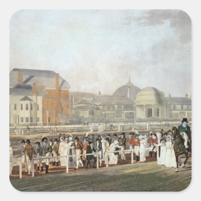 Pegatina Cuadrada Brighton: El viejo pabellón y Steyne (Anverso)