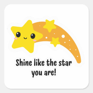 Pegatina Cuadrada ¡Brilla como la estrella que eres! Estrella de dis