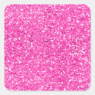 Pegatina Cuadrada Brillantina rosa fuerte