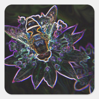 Pegatina Cuadrada Brillo de flor de drones