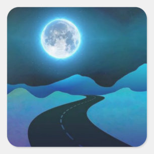 Pegatina Cuadrada Brillo lunar
