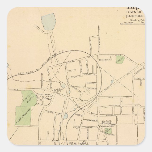 Pegatina Cuadrada Bristol Borough (Anverso)