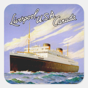 Pegatina Cuadrada ~ Britannic Liverpool, los E.E.U.U., Canadá
