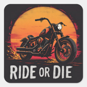 Pegatina Cuadrada Brite-T Motorcycle Ride or Die 0019613