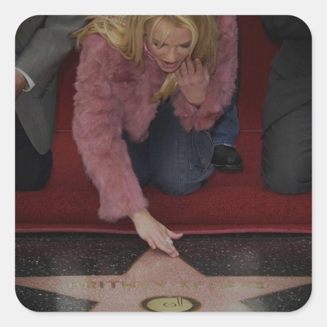 Pegatina Cuadrada Britney Spears - Walk of Fame (Anverso)