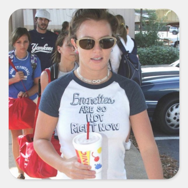 Pegatina Cuadrada Britney Sticker Brunettes (Anverso)