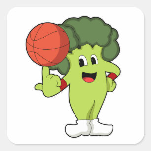 Pegatina Cuadrada Broccoli en el Basketball Sports