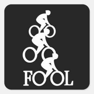 Pegatina Cuadrada Broma de ciclismo - Regalo de hincha ciclista
