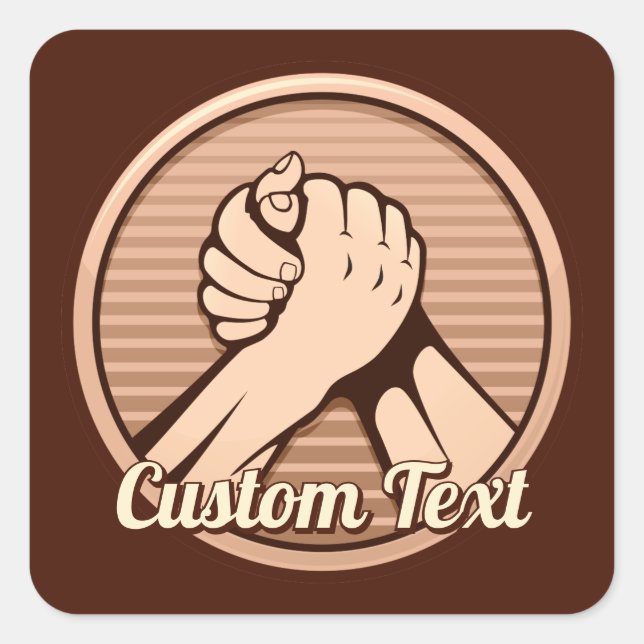 Pegatina Cuadrada Bronce en lucha armada (Anverso)