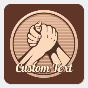 Pegatina Cuadrada Bronce en lucha armada