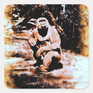 Pegatina Cuadrada Bronx Gorilla