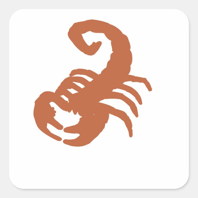 Pegatina Cuadrada Bronze Scorpion Zodiac Silhouette  (Anverso)