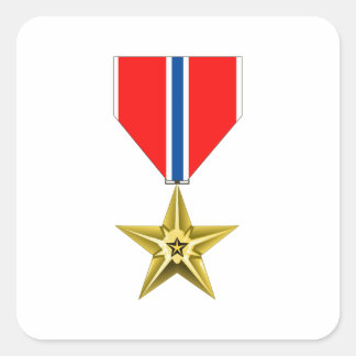 PEGATINA CUADRADA BRONZE STAR MEDAL