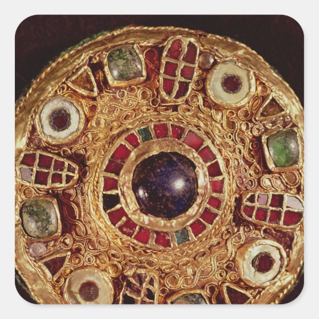 Pegatina Cuadrada Brooch redondo (Anverso)