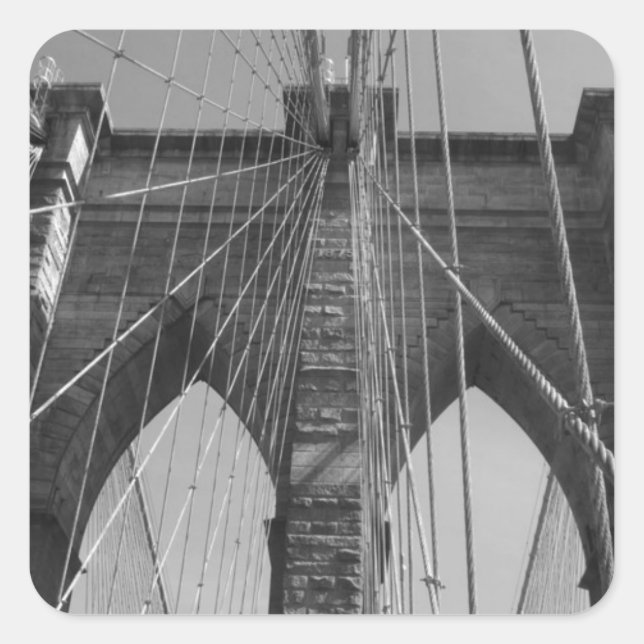 Pegatina Cuadrada Brooklyn Bridge New York (Anverso)