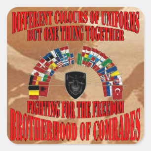 Pegatina Cuadrada Brotherhood of Military Comrades