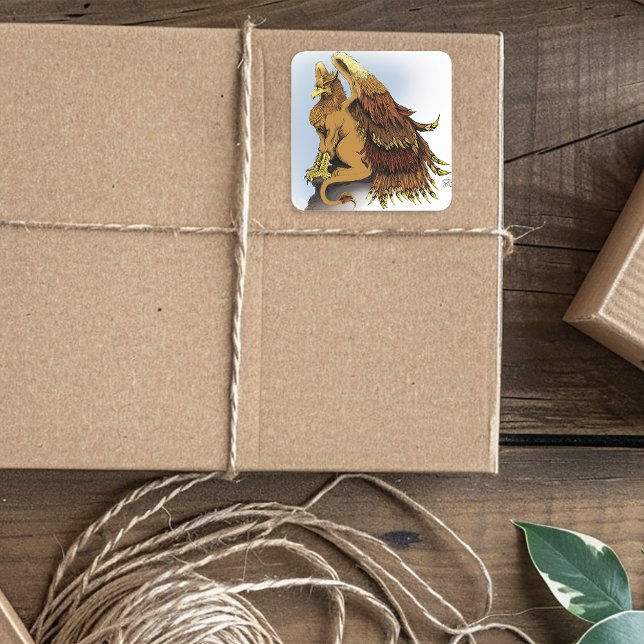 Pegatina Cuadrada Brown Griffin Fantasy (Subido por el creador)