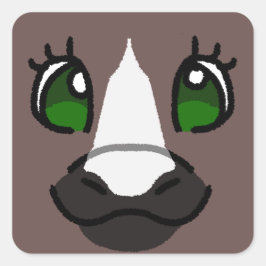 Pegatina Cuadrada Brown Pony