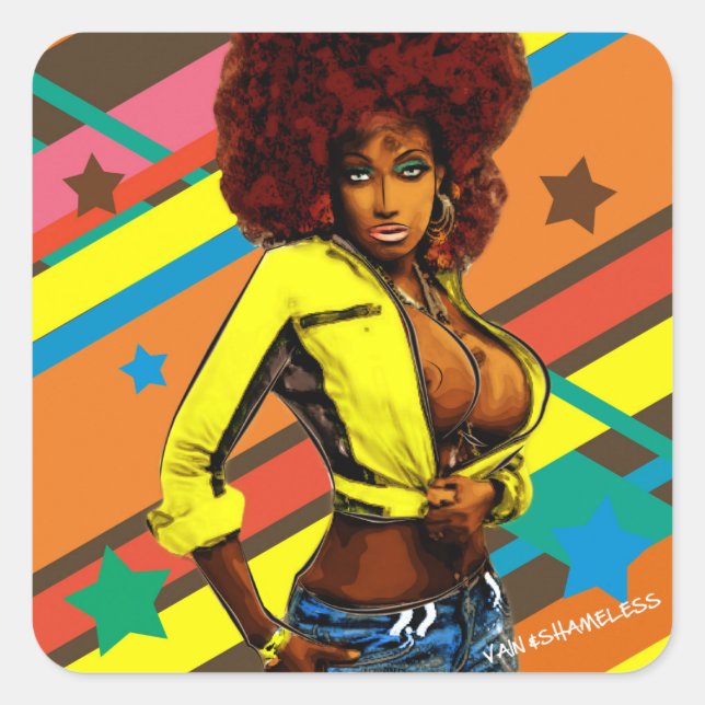 Pegatina Cuadrada Brown Sugar (Anverso)