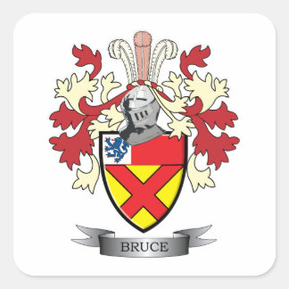 Pegatina Cuadrada Bruce Family Crest Coat of Arms