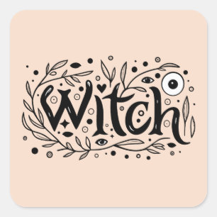 Pegatina Cuadrada Bruja estética de Whimsigoth