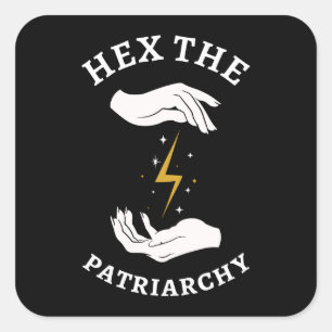 Pegatina Cuadrada Bruja feminista - Hex El Patriarcado I