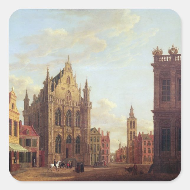 Pegatina Cuadrada Brujas, 1824 (aceite en el panel) (Anverso)