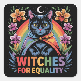 Pegatina Cuadrada Brujas por la Igualdad Feminista