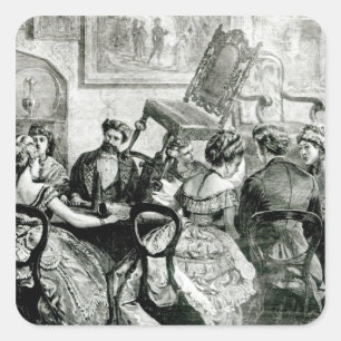 Pegatina Cuadrada Brujería, 1871
