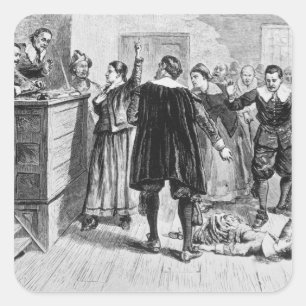 Pegatina Cuadrada Brujería en la aldea Salem