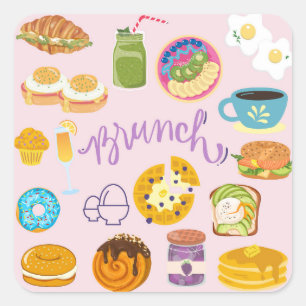Pegatina Cuadrada Brunch Squad