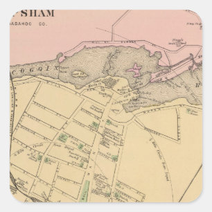 Pegatina Cuadrada Brunswick, Topsham