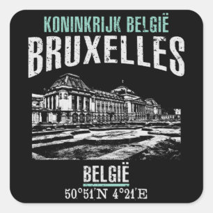Pegatina Cuadrada Bruselas