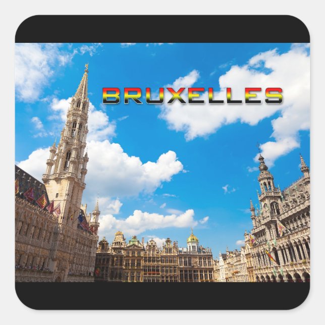 Pegatina Cuadrada Bruselas 01E (Anverso)
