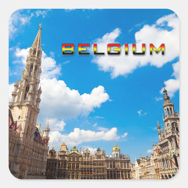 Pegatina Cuadrada Bruselas 01G (Anverso)