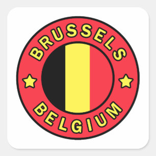 Pegatina Cuadrada Bruselas Bélgica