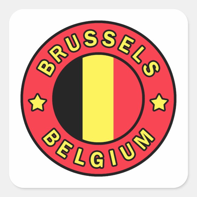 Pegatina Cuadrada Bruselas Bélgica (Anverso)
