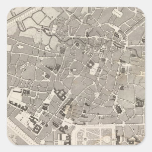 Pegatina Cuadrada Bruselas y Bélgica