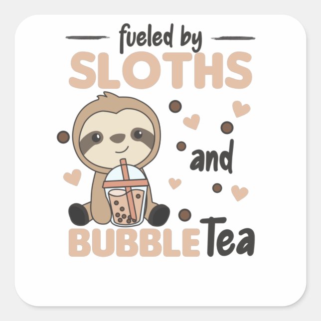 Pegatina Cuadrada Bubble Tea K-Pop Fault Chocolate Sweet Animals (Anverso)