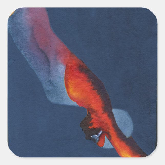 Pegatina Cuadrada Buceador 2 (Anverso)