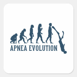 Pegatina Cuadrada Buceo libre libre de apnea Evolución