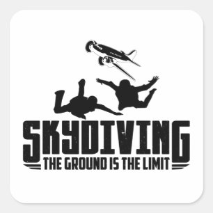 Pegatina Cuadrada Buceo   Regalos Skydiver para submarinismo
