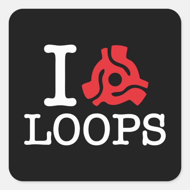 Pegatina Cuadrada Bucles del adaptador I 45 (Anverso)