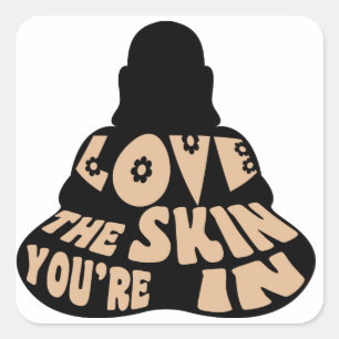 Pegatina Cuadrada Buda Love