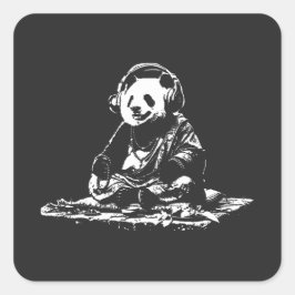 Pegatina Cuadrada Buda Panda