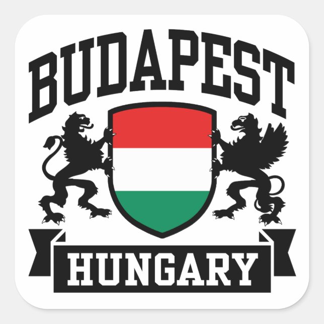 Pegatina Cuadrada Budapest Hungría (Anverso)