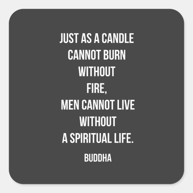 Pegatina Cuadrada Buddha Candle Spirit Quote (Anverso)